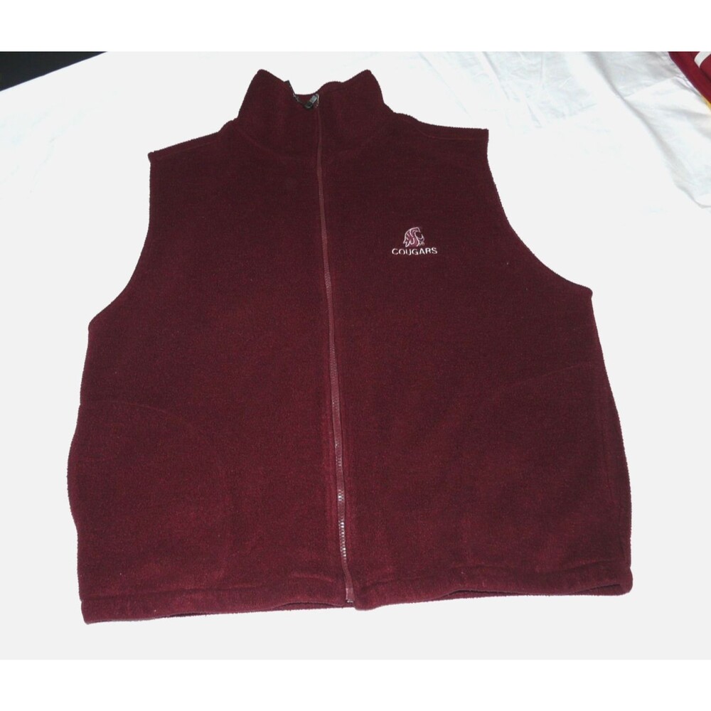 Vintage WSU Washington State Cougars Crimson Polartec Fleece Vest Women's Large